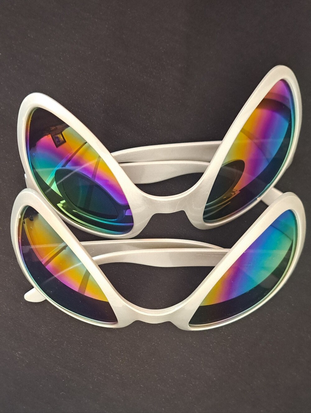 2Pcs Alien Glasses Sliver Plastic Alien Sunglasses Alien Eyeglasses